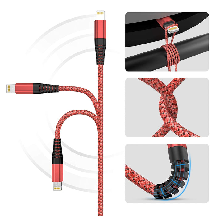 3Pack 6FT/1.8M iPhone Charger Braided Charging Cable