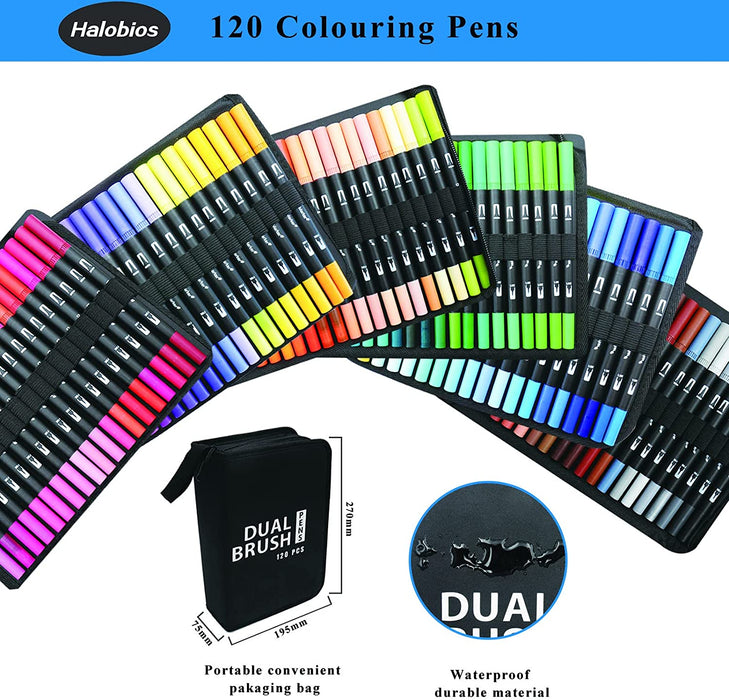 120 Fineliner Felt Tip Pens Art Markers for Adults Kids