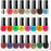 Nail Polish Varnish Set 48 Modern Colours + 2 Nail Art Sticker Sets + 2 Display Boxes