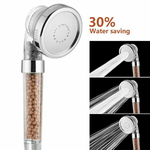 Unique Shower Head 300% High Turbo Pressure 30% Water Saving Laser Ionic 3 Filters UK