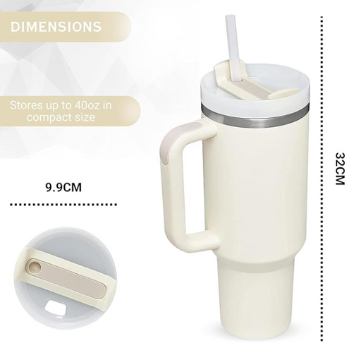 40oz Tumbler with Handle and Straw Lid