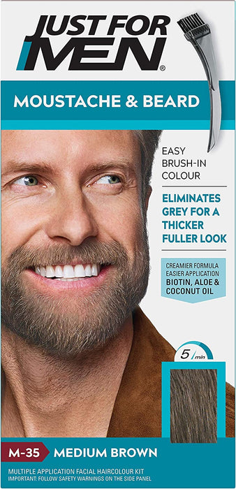 Just for men Moustache & Beard Dye Eliminates Grey for a Thicker & Fuller Look