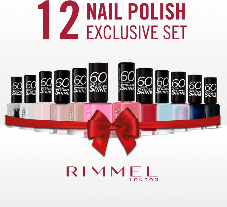 12 Pcs Rimmel London 60 Seconds Super Shine Nail Polish Set